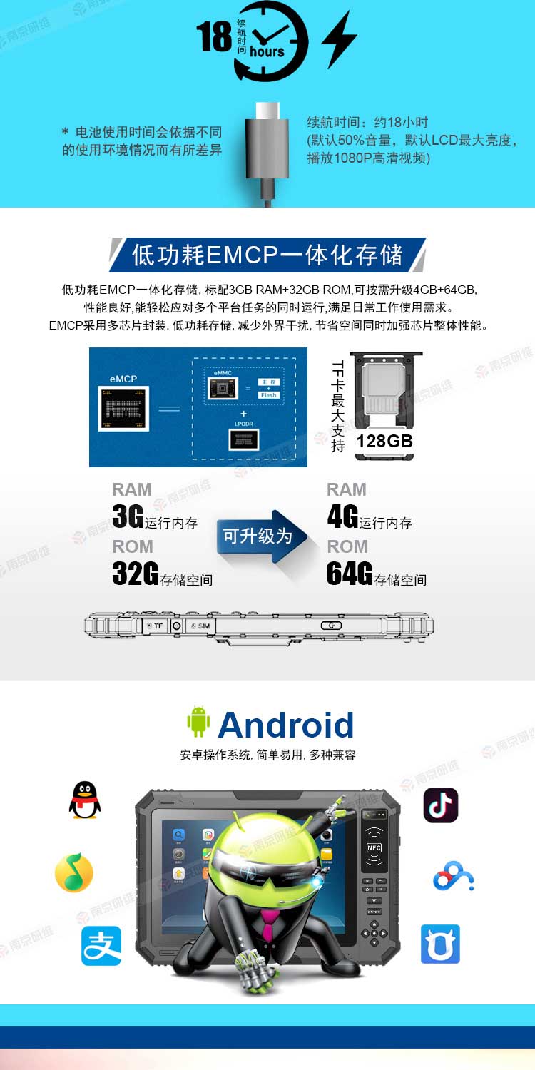 10寸手持终端三防平板电脑